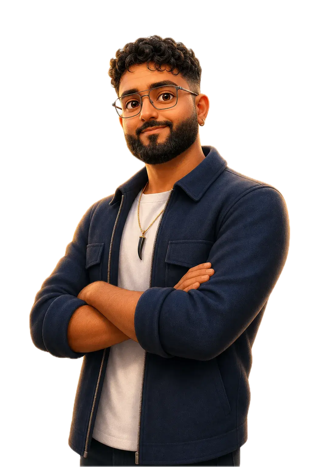 Illustrated portrait of Ajay Sogi